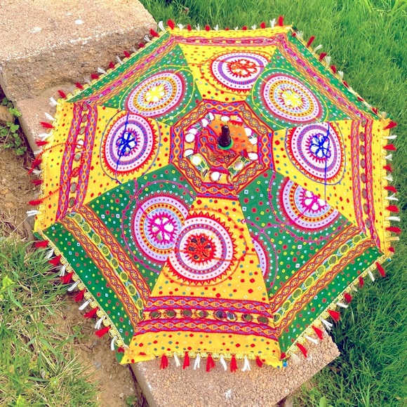 Festival Sun Shade // Colorful Embroidered Parasol - Picture 2 of 5